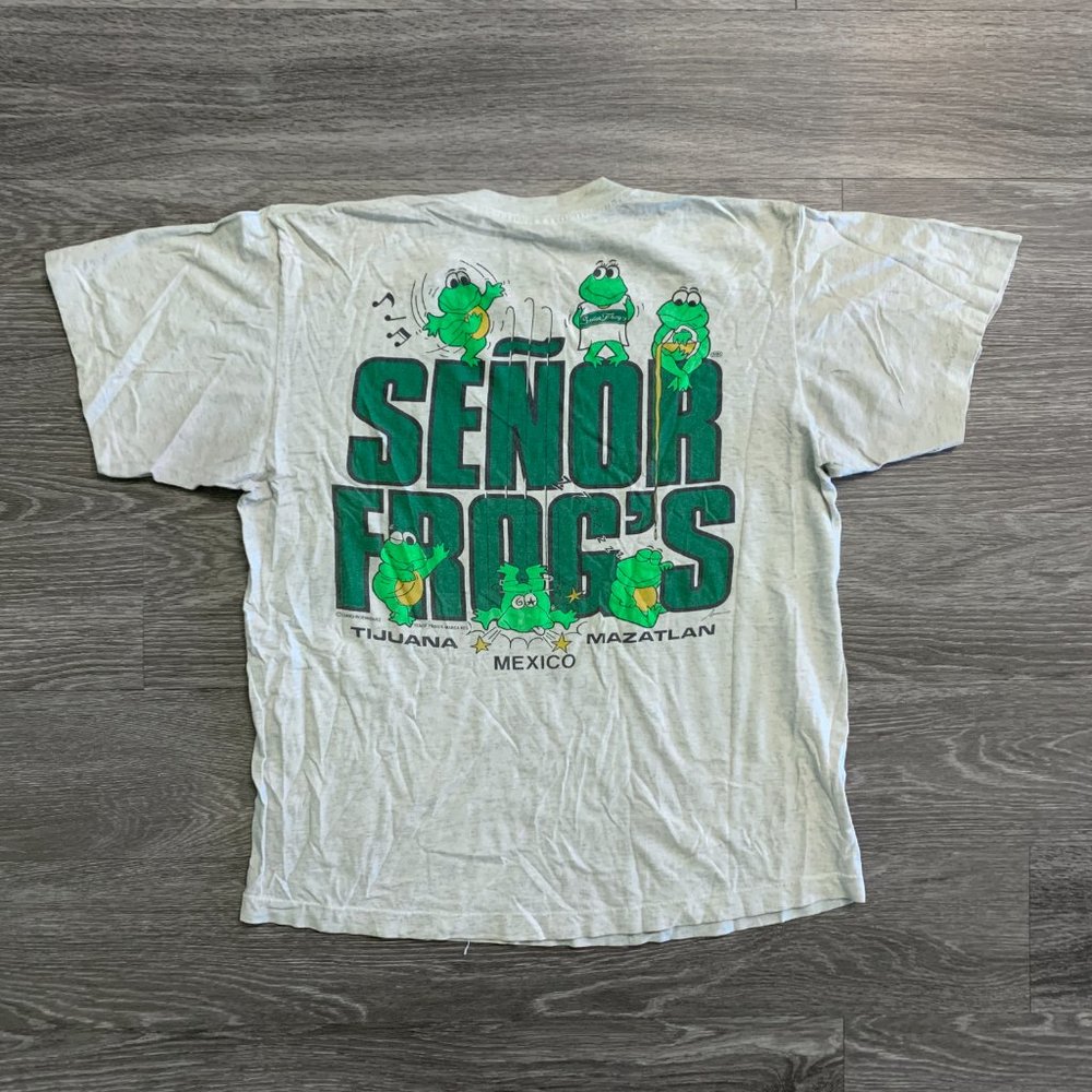 Vintage Señor Frogs Mexico Single Stitch Tourist Souvenir Shirt Sz. L